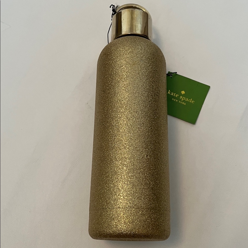 Kate Spade Sparkling Gold Glitter Tumbler NWT